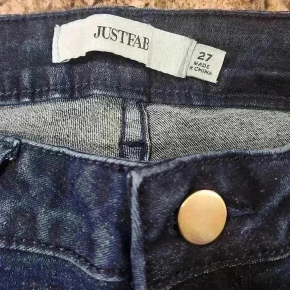 Just Fab JustFab Distressed Signature Skinny Jeans in REBEL BLUE SZ 27 MSRP $57 - Picture 10 of 13